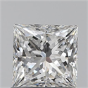 0.90 Carats, Princess F Color, VS2 Clarity and Certified by GIA