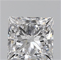 0.80 Carats, Princess D Color, SI1 Clarity and Certified by GIA