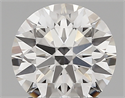 Lab Created Diamond 1.67 Carats, Round with ideal Cut, D Color, vvs2 Clarity and Certified by IGI