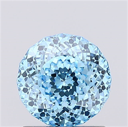 Picture of Lab Created Diamond 1.10 Carats, ROUND POLYGON with  Cut, Fancy Vivid Blue Color, VVS2 Clarity and Certified by IGI