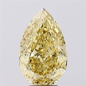 Picture of Lab Created Diamond 5.05 Carats, Pear with  Cut, Fancy Vivid Yellow Color, VVS2 Clarity and Certified by IGI