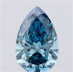 Picture of Lab Created Diamond 2.28 Carats, Pear with  Cut, Fancy Vivid Blue Color, VS1 Clarity and Certified by IGI