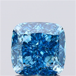 Picture of Lab Created Diamond 1.52 Carats, SQUARE CUSHION with  Cut, Fancy Vivid Blue Color, VS1 Clarity and Certified by IGI