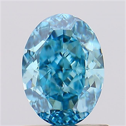 Picture of Lab Created Diamond 1.03 Carats, Oval with  Cut, Fancy Vivid Blue Color, VS2 Clarity and Certified by IGI