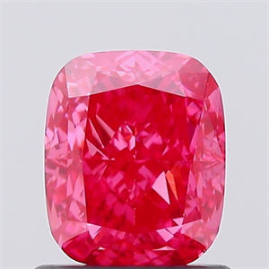 Picture of Lab Created Diamond 1.08 Carats, Cushion with  Cut, Fancy Vivid Pink Color, VS1 Clarity and Certified by IGI