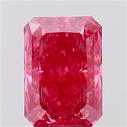 Picture of Lab Created Diamond 3.02 Carats, Radiant with  Cut, Fancy Vivid Pink Color, VS2 Clarity and Certified by IGI