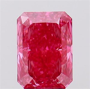Picture of Lab Created Diamond 3.02 Carats, Radiant with  Cut, Fancy Vivid Pink Color, VS2 Clarity and Certified by IGI