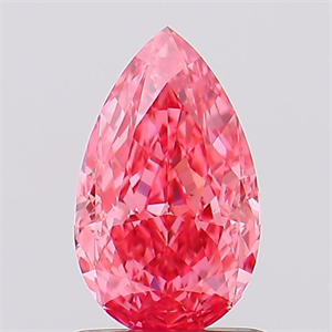 Picture of Lab Created Diamond 1.19 Carats, Pear with  Cut, Fancy Vivid Pink Color, VS2 Clarity and Certified by IGI