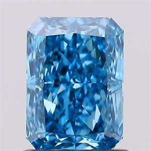 Picture of Lab Created Diamond 1.12 Carats, Radiant with  Cut, Fancy Vivid Blue Color, VS2 Clarity and Certified by IGI