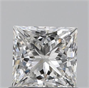 0.70 Carats, Princess G Color, VVS2 Clarity and Certified by GIA