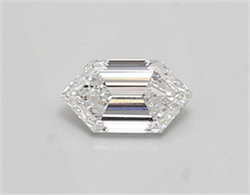 Picture of Lab Created Diamond 0.39 Carats, LONG HEXAGON with  Cut, D Color, vvs2 Clarity and Certified by IGI
