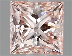 Picture of Lab Created Diamond 1.00 Carats, Princess with  Cut, FANCY  PINK Color, vvs2 Clarity and Certified by IGI