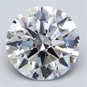 Picture of Lab Created Diamond 2.50 Carats, Round with Ideal Cut, D Color, VVS2 Clarity and Certified by IGI