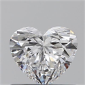 0.51 Carats, Heart D Color, VVS2 Clarity and Certified by GIA