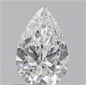 0.59 quilates, De pera , Color E, claridad SI1 y certificado por GIA