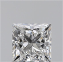 0.80 Carats, Princess F Color, SI2 Clarity and Certified by GIA