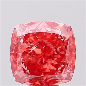 Picture of Lab Created Diamond 7.18 Carats, SQUARE CUSHION with  Cut, Fancy Vivid Pink Color, VVS2 Clarity and Certified by IGI