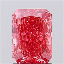 Picture of Lab Created Diamond 1.45 Carats, Radiant with  Cut, Fancy Vivid Pink Color, VVS2 Clarity and Certified by IGI