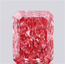 Picture of Lab Created Diamond 1.03 Carats, Radiant with  Cut, Fancy Vivid Pink Color, VVS2 Clarity and Certified by IGI