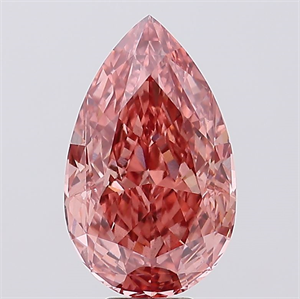 Picture of Lab Created Diamond 10.10 Carats, Pear with  Cut, Fancy Vivid Pink Color, VS1 Clarity and Certified by IGI