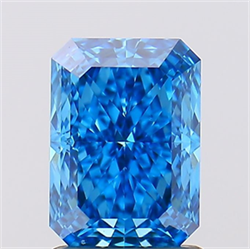 Foto Del inventario de diamantes de laboratorio, 1.58 quilates, Radiante , Color Fancy Vivid Blue, claridad VVS2 y certificado IGI de