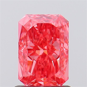 Picture of Lab Created Diamond 1.02 Carats, Radiant with  Cut, Fancy Vivid Pink Color, VVS2 Clarity and Certified by IGI