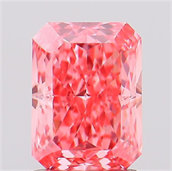 Picture of Lab Created Diamond 1.55 Carats, Radiant with  Cut, Fancy Vivid Pink Color, VVS2 Clarity and Certified by IGI