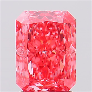 Picture of Lab Created Diamond 2.06 Carats, Radiant with  Cut, Fancy Vivid Pink Color, VVS2 Clarity and Certified by IGI