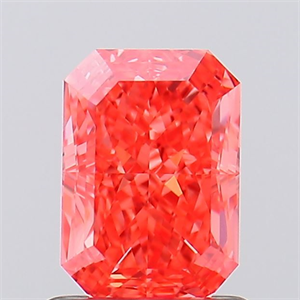 Picture of Lab Created Diamond 1.02 Carats, Radiant with  Cut, Fancy Vivid Pink Color, VVS2 Clarity and Certified by IGI