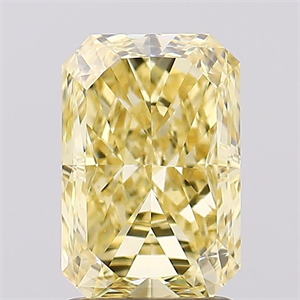 Picture of Lab Created Diamond 2.00 Carats, Radiant with  Cut, Fancy Vivid Yellow Color, VS1 Clarity and Certified by IGI