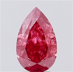 Picture of Lab Created Diamond 2.04 Carats, Pear with  Cut, Fancy Vivid Pink Color, VS1 Clarity and Certified by IGI
