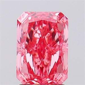 Picture of Lab Created Diamond 2.01 Carats, Radiant with  Cut, Fancy Vivid Pink Color, VS1 Clarity and Certified by IGI