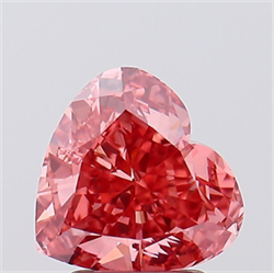 Picture of Lab Created Diamond 2.50 Carats, Heart with  Cut, Fancy Vivid Pink Color, VS1 Clarity and Certified by IGI