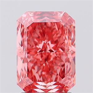 Picture of Lab Created Diamond 2.06 Carats, Radiant with  Cut, Fancy Vivid Pink Color, VVS2 Clarity and Certified by IGI
