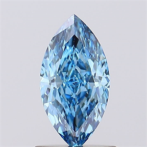 Picture of Lab Created Diamond 1.01 Carats, Marquise with  Cut, Fancy Vivid Blue Color, VS2 Clarity and Certified by IGI