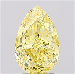 Foto Del inventario de diamantes de laboratorio, 2.12 quilates, De pera , Color Fancy Vivid Yellow, claridad VS1 y certificado IGI de