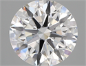 Lab Created Diamond 2.21 Carats, Round with ideal Cut, D Color, vvs1 Clarity and Certified by IGI