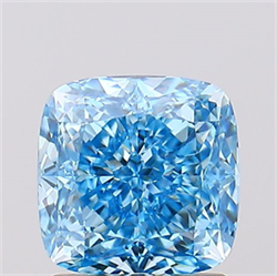 Picture of Lab Created Diamond 1.56 Carats, SQUARE CUSHION with  Cut, Fancy Vivid Blue Color, VVS2 Clarity and Certified by IGI