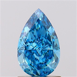 Picture of Lab Created Diamond 1.26 Carats, Pear with  Cut, Fancy Vivid Blue Color, VS1 Clarity and Certified by IGI