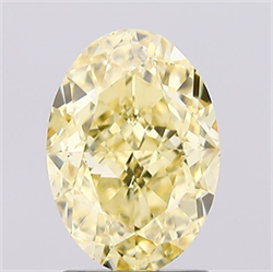 Picture of Lab Created Diamond 2.11 Carats, Oval with  Cut, Fancy Intense Yellow Color, VVS1 Clarity and Certified by IGI