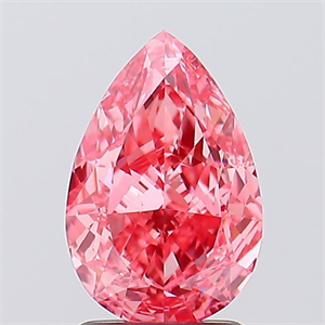 Picture of Lab Created Diamond 2.09 Carats, Pear with  Cut, Fancy Vivid Pink Color, VS1 Clarity and Certified by IGI