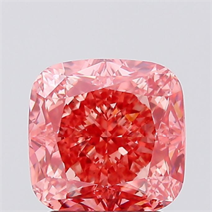 Picture of Lab Created Diamond 2.20 Carats, SQUARE CUSHION with  Cut, Fancy Vivid Pink Color, VS1 Clarity and Certified by IGI