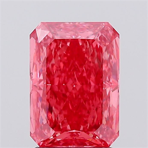 Picture of Lab Created Diamond 2.11 Carats, Radiant with  Cut, Fancy Vivid Pink Color, VS2 Clarity and Certified by IGI