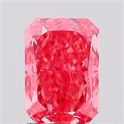Picture of Lab Created Diamond 1.56 Carats, Radiant with  Cut, Fancy Vivid Pink Color, VVS2 Clarity and Certified by IGI