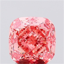 Picture of Lab Created Diamond 2.18 Carats, SQUARE CUSHION with  Cut, Fancy Vivid Pink Color, VS1 Clarity and Certified by IGI
