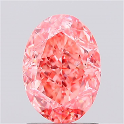 Picture of Lab Created Diamond 1.57 Carats, Oval with  Cut, Fancy Vivid Pink Color, VVS2 Clarity and Certified by IGI