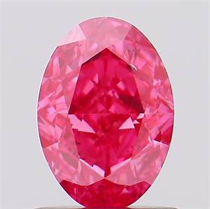 Picture of Lab Created Diamond 1.00 Carats, Oval with  Cut, Fancy Vivid Pink Color, VS2 Clarity and Certified by IGI