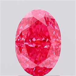 Picture of Lab Created Diamond 1.58 Carats, Oval with  Cut, Fancy Vivid Pink Color, VS1 Clarity and Certified by IGI