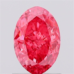 Picture of Lab Created Diamond 1.01 Carats, Oval with  Cut, Fancy Vivid Pink Color, VS2 Clarity and Certified by IGI