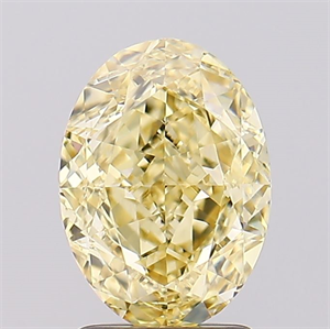 Picture of Lab Created Diamond 2.18 Carats, Oval with  Cut, Fancy Intense Yellow Color, VS1 Clarity and Certified by IGI